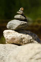 Stack of balanced rocks in Rocky Mountain National Park.