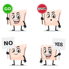 vector illustration of mail mascot or character collection set with sign theme