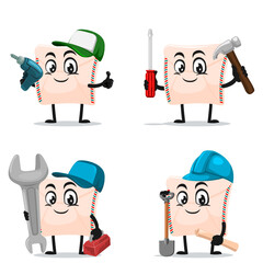 vector illustration of mail mascot or character collection set with service or repair theme