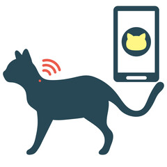 猫　ICチップ　追跡　シルエット