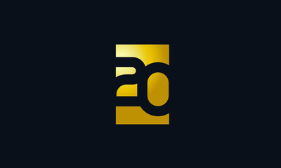 Unique Modern Gold Box Number 20 Logo