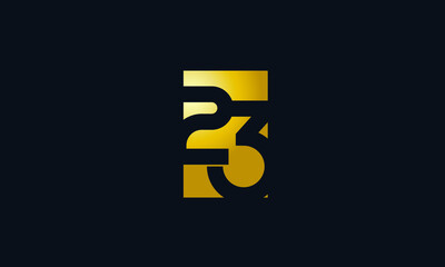Unique Modern Gold Box Number 23 Logo - obrazy, fototapety, plakaty