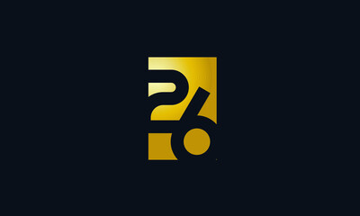 Unique Modern Gold Box Number 26 Logo - obrazy, fototapety, plakaty