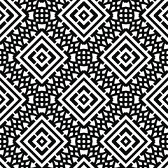 Geometric vector pattern with triangular elements. Seamless abstract ornament for wallpapers and backgrounds. Black and white colors.