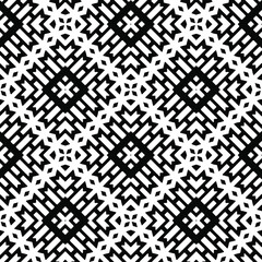 Geometric vector pattern with triangular elements. Seamless abstract ornament for wallpapers and backgrounds. Black and white colors.