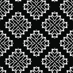 Geometric vector pattern with triangular elements. Seamless abstract ornament for wallpapers and backgrounds. Black and white colors.