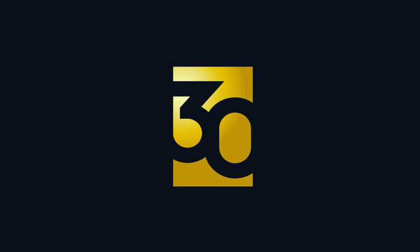 Unique Modern Gold Box Number 30 Logo