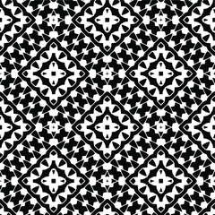 Geometric vector pattern with triangular elements. Seamless abstract ornament for wallpapers and backgrounds. Black and white colors.