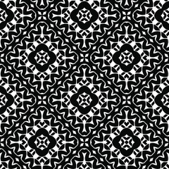 Geometric vector pattern with triangular elements. Seamless abstract ornament for wallpapers and backgrounds. Black and white colors.