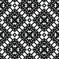 Geometric vector pattern with triangular elements. Seamless abstract ornament for wallpapers and backgrounds. Black and white colors.