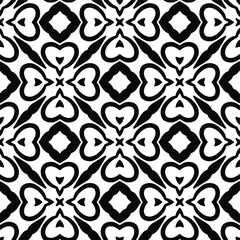 Geometric vector pattern with triangular elements. Seamless abstract ornament for wallpapers and backgrounds. Black and white colors.