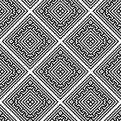 Geometric vector pattern with triangular elements. Seamless abstract ornament for wallpapers and backgrounds. Black and white colors.
