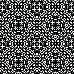 Geometric vector pattern with triangular elements. Seamless abstract ornament for wallpapers and backgrounds. Black and white colors.