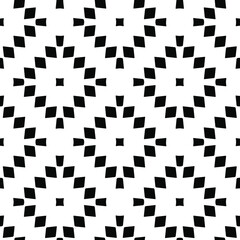 Geometric vector pattern with triangular elements. Seamless abstract ornament for wallpapers and backgrounds. Black and white colors.