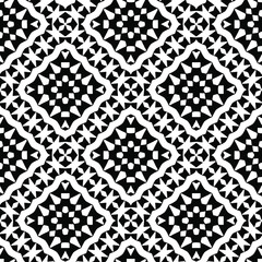 Geometric vector pattern with triangular elements. Seamless abstract ornament for wallpapers and backgrounds. Black and white colors.