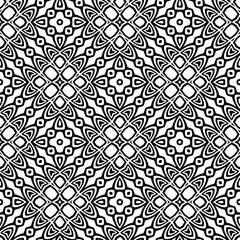 Geometric vector pattern with triangular elements. Seamless abstract ornament for wallpapers and backgrounds. Black and white colors.
