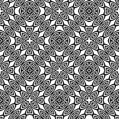 Geometric vector pattern with triangular elements. Seamless abstract ornament for wallpapers and backgrounds. Black and white colors.
