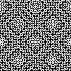Geometric vector pattern with triangular elements. Seamless abstract ornament for wallpapers and backgrounds. Black and white colors.