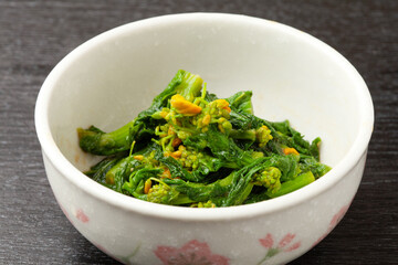 菜の花の辛子醤油和え