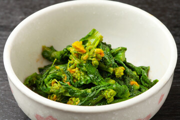 菜の花の辛子醤油和え