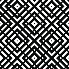  Geometric vector pattern with triangular elements. Seamless abstract ornament for wallpapers and backgrounds. Black and white colors.