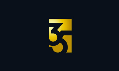 Unique Modern Gold Box Number 35 Logo