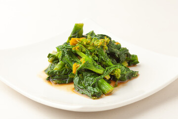 菜の花の辛子醤油和え