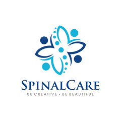 Spinal care logo design vector