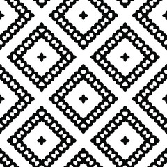  Geometric vector pattern with triangular elements. Seamless abstract ornament for wallpapers and backgrounds. Black and white colors.