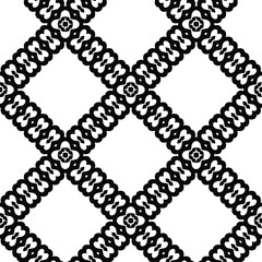  Geometric vector pattern with triangular elements. Seamless abstract ornament for wallpapers and backgrounds. Black and white colors.