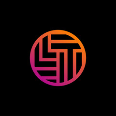 Modern colorful letter LT logo design