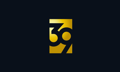 Unique Modern Gold Box Number 39 Logo