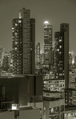Night scenery of skyline of downtown district of Hong Kong city