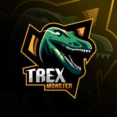 Trex monster mascot logo esport templates © Immidesign