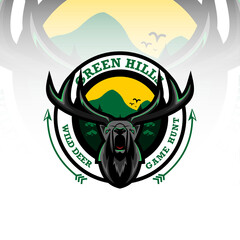 Naklejka premium Illustration wild deer logo design