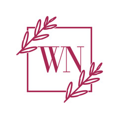 Simple Elegant Initial Letter Type WN Logo Sign Symbol Icon, Logo Design Template
