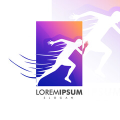 Colorful running logo design