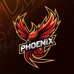 Phoenix mascot logo esport design © Immidesign