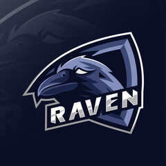 Raven mascot logo esport design © Immidesign