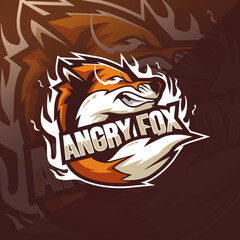 Angry Fox mascot logo templates