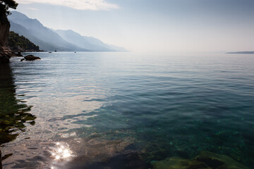 sunrise on the sea in the South of Croatia in the summer