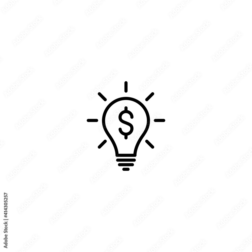 Poster light bulb with dollar symbol vector for computer, web and mobile app