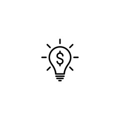 Light Bulb with dollar symbol vector for computer, web and mobile app 