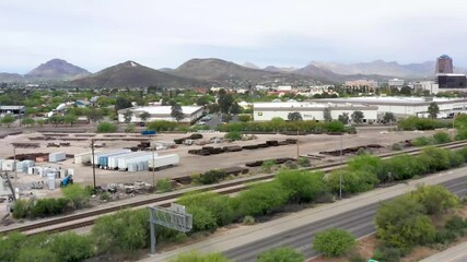 View of Arizona Mountains from aerial drone