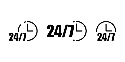 Online support call center. Clock icon vector. Customer day. Stock image. EPS 10.