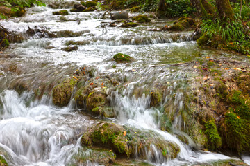 Waterfall at the Plitvice Lakes National Park in Croatia