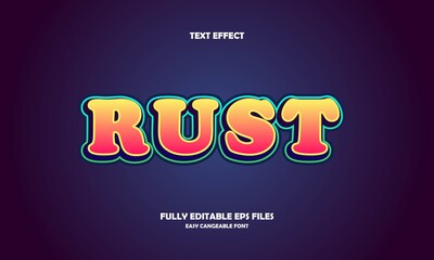 rust style editable text effect