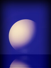 Abstract images shading parts of a circular light bulb. The concept of the crescent moon in the night sky
