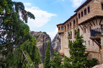 Fototapeta na wymiar Architecture of the Monastery of Varlaam, Meteora, Greece
