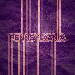 Image relative to USA travel. Pennsylvania state name in geometry style design. Creative vintage typography poster concept.
